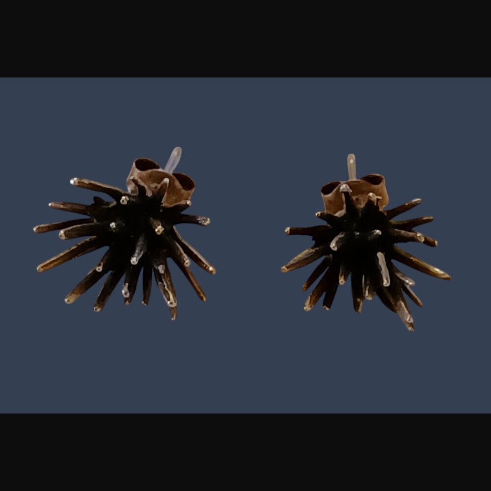 Blackwing Metals Chee Me No 925 Sterling Silver Sea Grass Stud Earrings